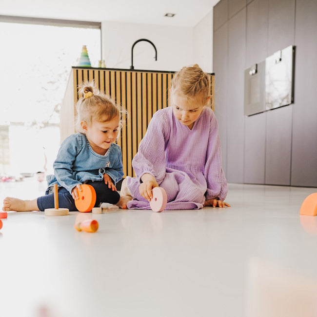 Grimm&#39;s | Conical Stacking Tower Neon Pink at Milk Tooth