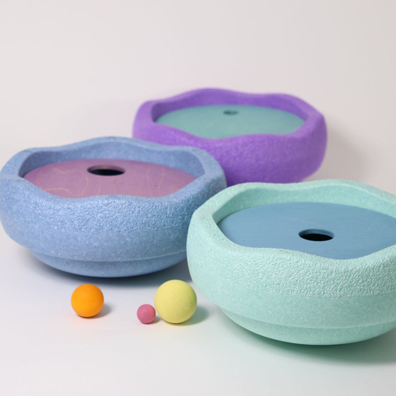Grimm&#39;s x Stapelstein | Rolling Discs Rainbow Pastel Cool SET ASIDE at Milk Tooth Australia