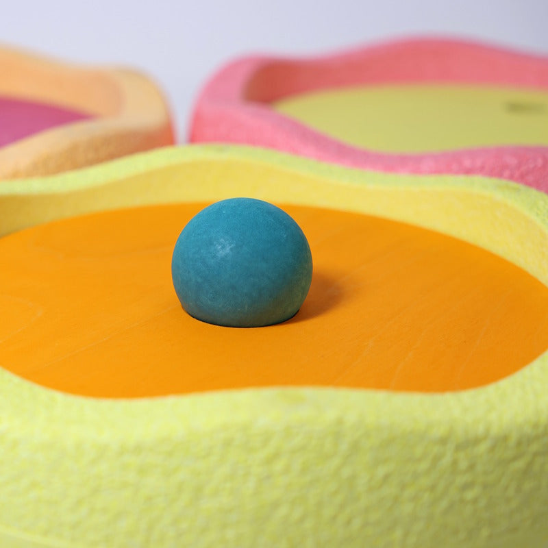 Grimm&#39;s x Stapelstein | Rolling Discs Rainbow Pastel Warm at Milk Tooth Australia