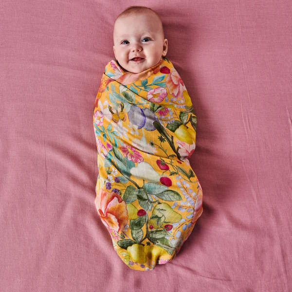 Kip and Co | Bamboo Baby Swaddle | Abundance Marigold at Milk Tooth