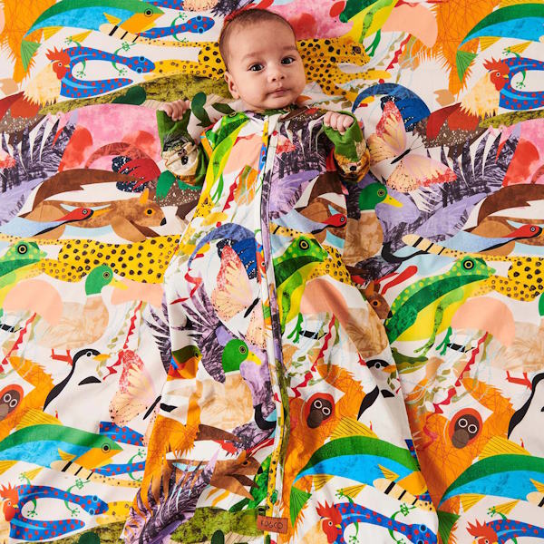 Kip and Co | All Creatures Great &amp; Small Fitted Cot/Bassinet Sheet at Milk Tooth