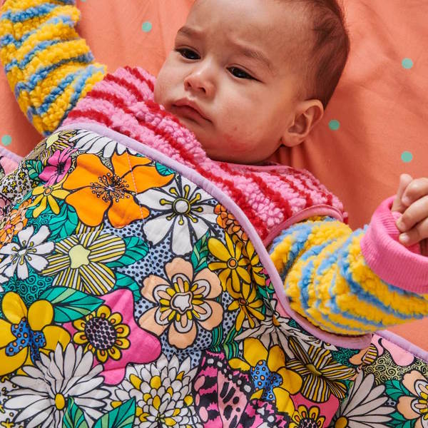 Kip and Co Quilted Cot Bedspread Bliss Floral Milk Tooth