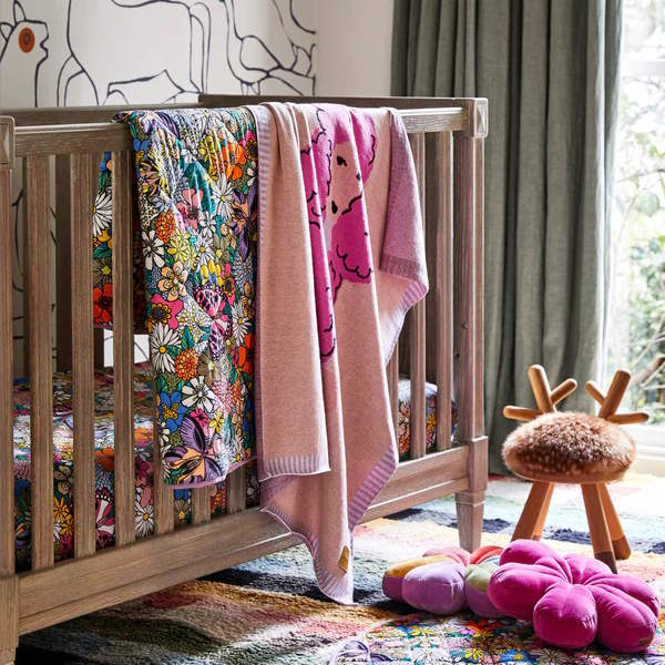 Kip and Co Bliss Floral Fitted Sheet Milk Tooth