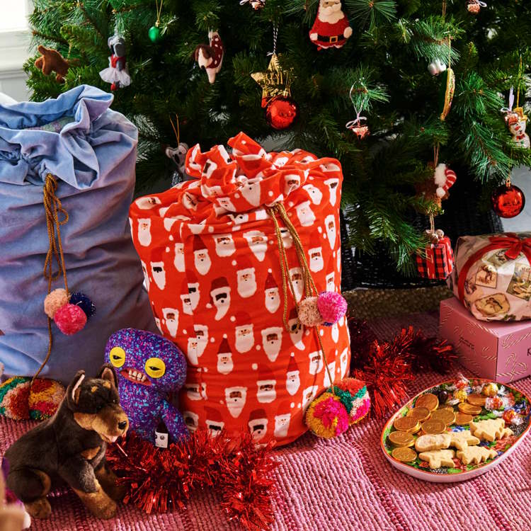 Kip and Co | Velvet Santa Sack | Brilliant Blue at Milk Tooth Australia