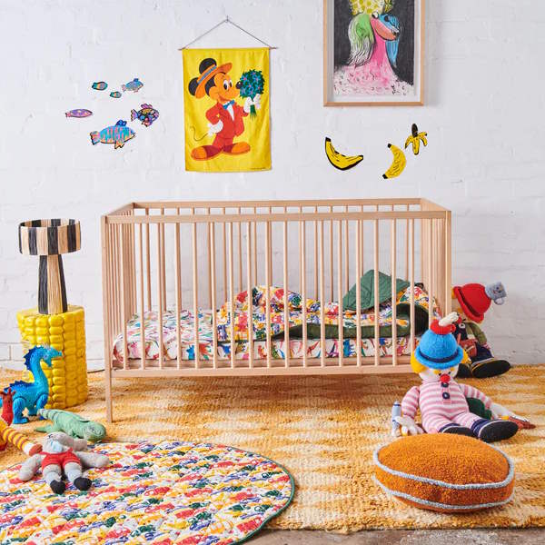 Kip and Co | Dino Max White Fitted Cot/Bassinet Sheet at Milk Tooth