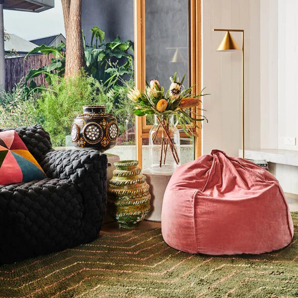 Kip and Co | Velvet Beanbag Cover | Dusty Rose at Milk Tooth