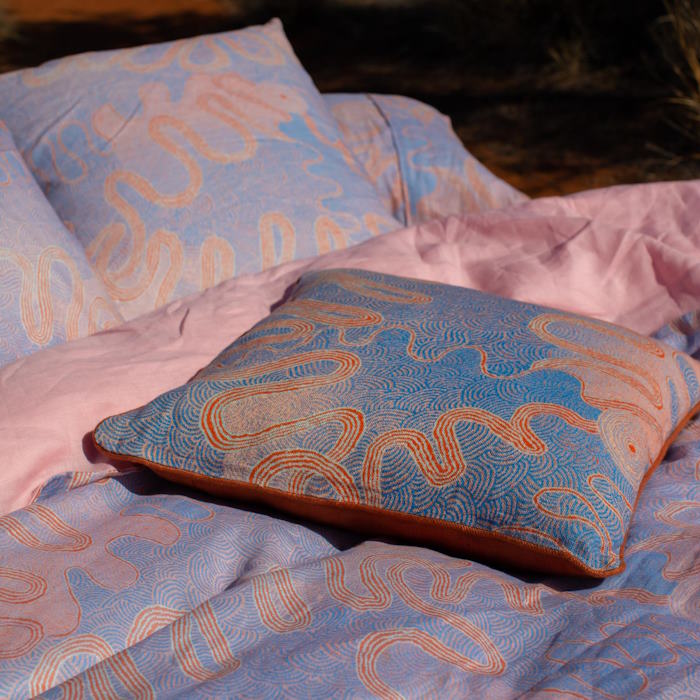 Kip and Co x Ernabella Arts | Kalaya Ngura Linen European Pillowcases 2P Set at Milk Tooth