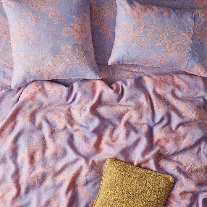 Kip and Co x Ernabella Arts | Kalaya Ngura Linen European Pillowcases 2P Set at Milk Tooth