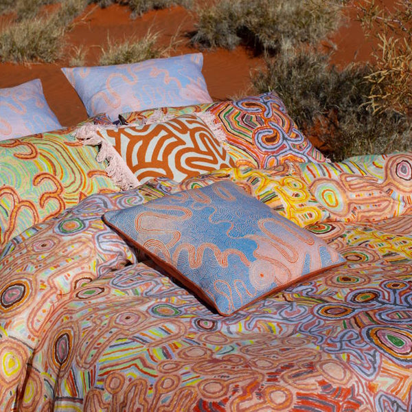 Cushion Straw Embroidered Kalaya Tjukurpa - Kip & Co