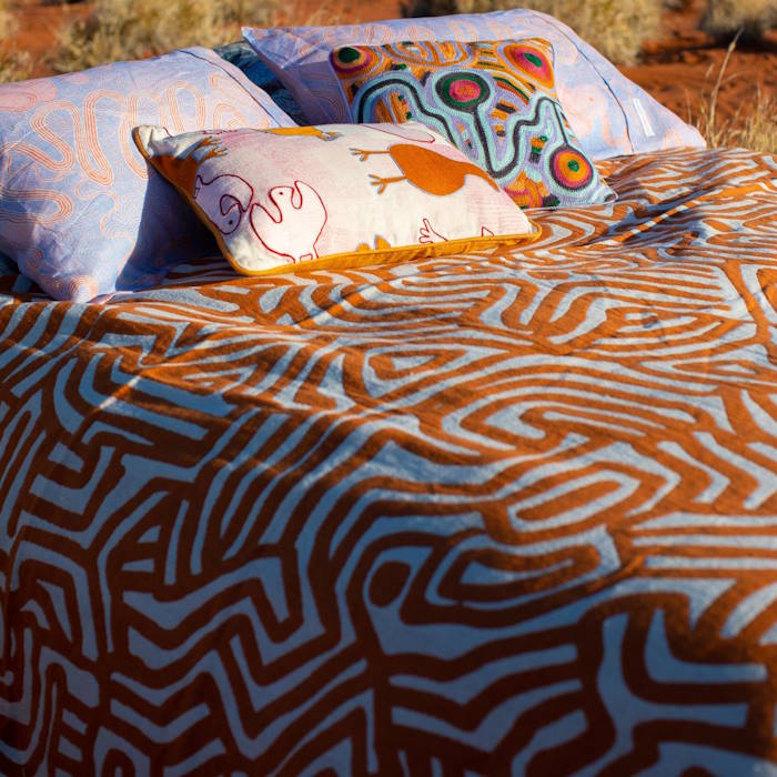 Kip and Co x Ernabella Arts | Kalaya Tjukurpa Sand Woven Bedspread at Milk Tooth