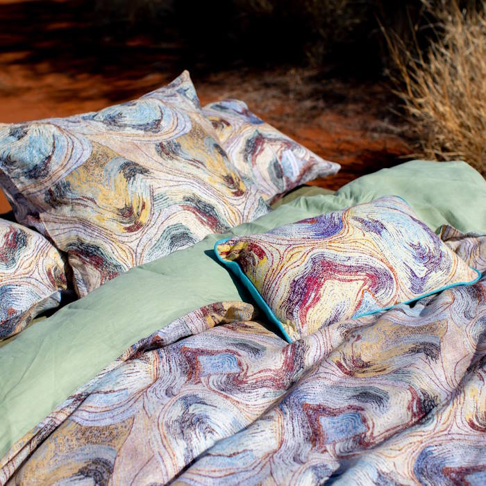 Kip and Co x Ernabella Arts | Likara Linen European Pillowcases 2P Set at Milk Tooth