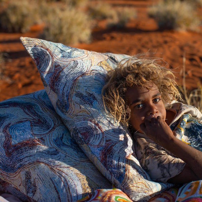 Kip and Co x Ernabella Arts | Likara Linen European Pillowcases 2P Set at Milk Tooth