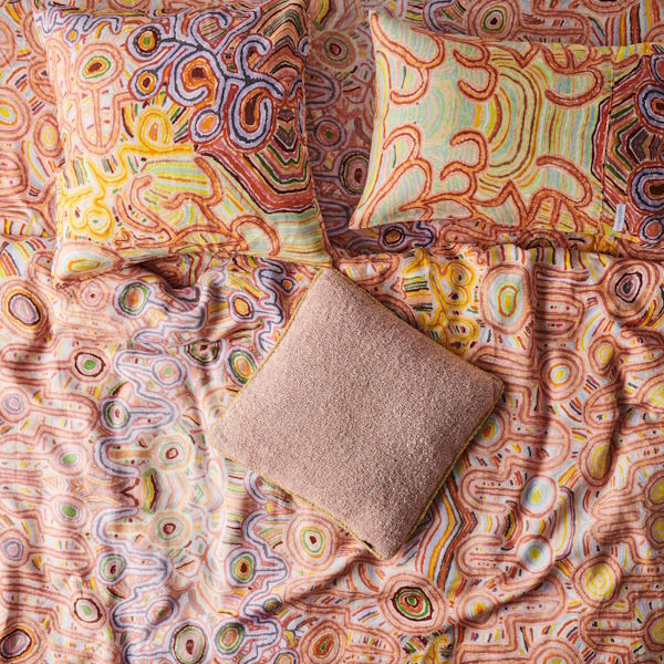 Kip and Co x Ernabella Arts | Ngayuku Ngura Linen European Pillowcases 2P Set at Milk Tooth