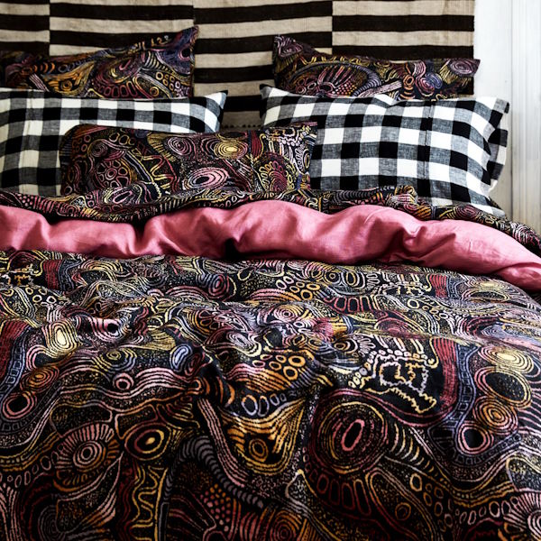 Kip and Co x Ernabella Arts | Tjala Tjukurpa Linen European Pillowcases 2P Set at Milk Tooth