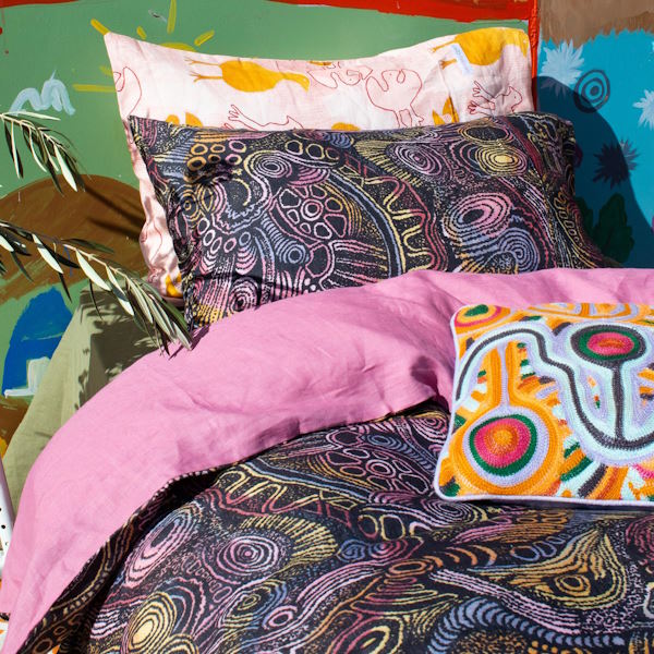 Kip and Co x Ernabella Arts | Tjala Tjukurpa Linen Pillowcases 2P at Milk Tooth