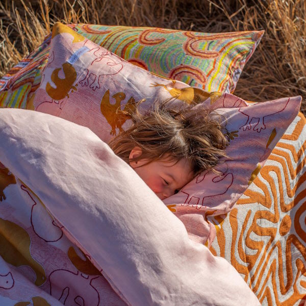Kip and Co x Ernabella Arts | Tjulpu Kulunypa Linen Pillowcase(s) at Milk Tooth