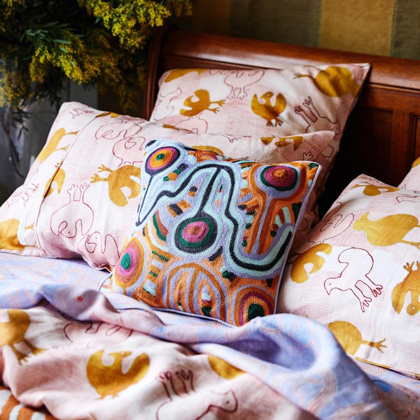 Kip and Co x Ernabella Arts | Tjulpu Kulunypa Linen Quilt Cover at Milk Tooth