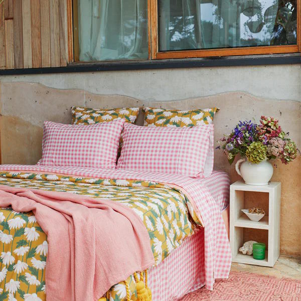 Kip and Co | Gingham Candy Organic Cotton Pillowcase(s) at Milk Tooth