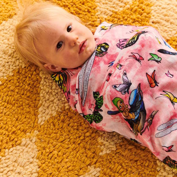Kip and Co x May Gibbs | Bamboo Baby Swaddle Fly at Milk Tooth Australia