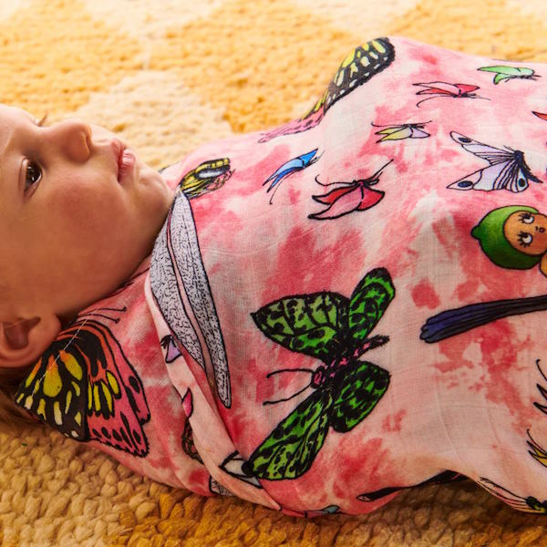 Kip and Co x May Gibbs | Bamboo Baby Swaddle Fly at Milk Tooth Australia