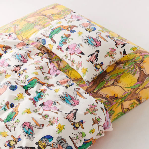 Kip and Co x May Gibbs | Flannelette Pillow Case Out And About at Milk Tooth Australia