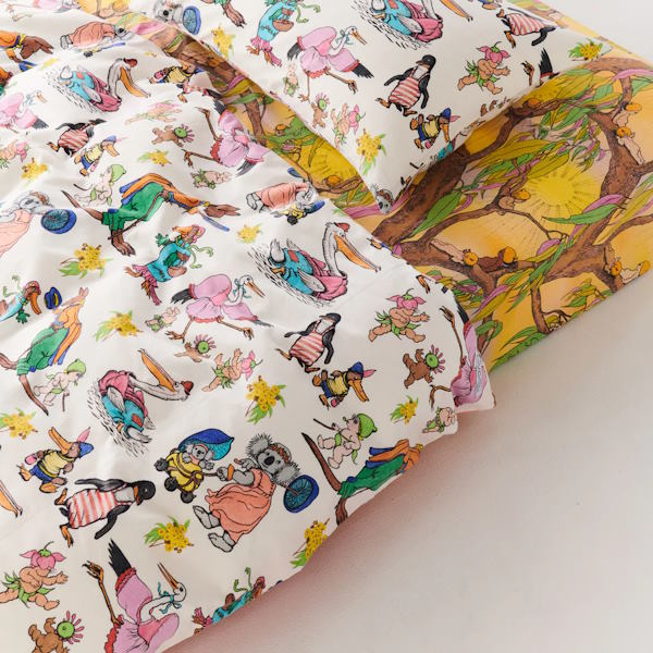 Kip and Co x May Gibbs | Flannelette Quilt Cover Out And About at Milk Tooth Australia