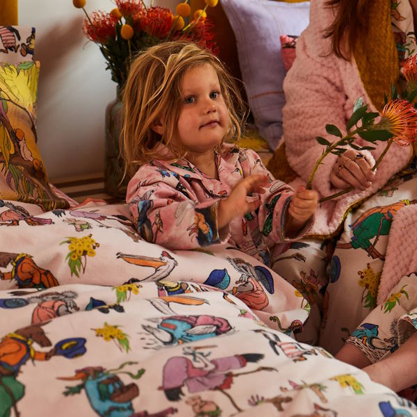 Kip and Co x May Gibbs | Flannelette Quilt Cover Out And About at Milk Tooth Australia