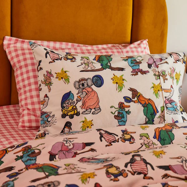 Kip and Co x May Gibbs | Flannelette Quilt Cover Out And About at Milk Tooth Australia