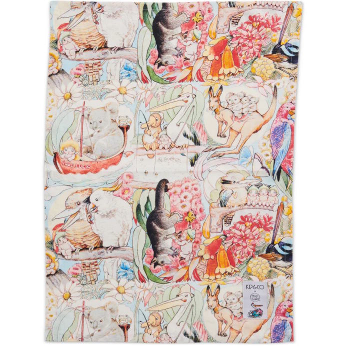Kip and Co x May Gibbs | Linen Tea Towel Bush Friends at Milk Tooth Australia