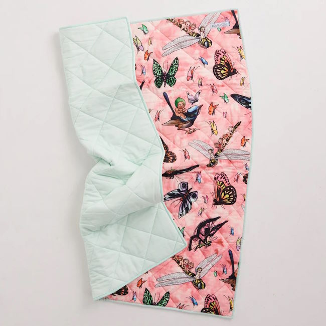Kip and Co x May Gibbs | Quilted Cot Bedspread Fly Baby at Milk Tooth Australia