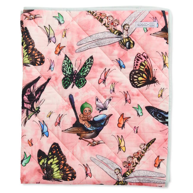 Kip and Co x May Gibbs | Quilted Cot Bedspread Fly Baby at Milk Tooth Australia