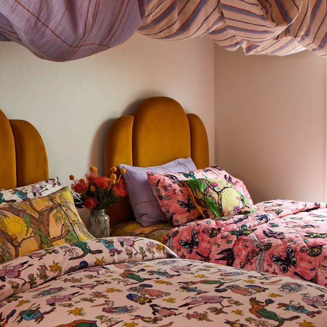 Kip and Co x May Gibbs | Quilted Pillow Case Fly Baby at Milk Tooth Australia