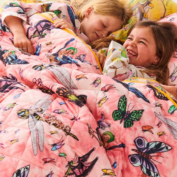 Kip and Co x May Gibbs | Quilted Single Bedspread Fly Baby at Milk Tooth Australia