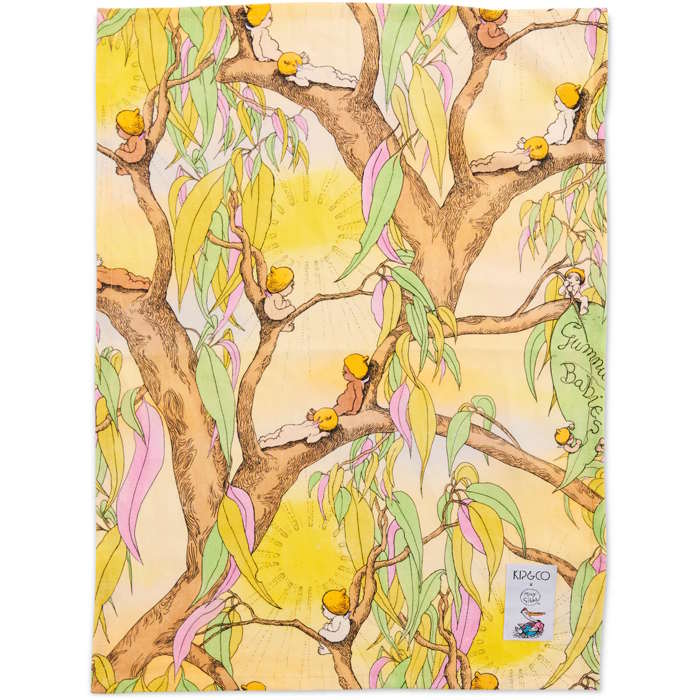 Kip and Co x May Gibbs | Linen Tea Towel Sunrise Delight at Milk Tooth Australia