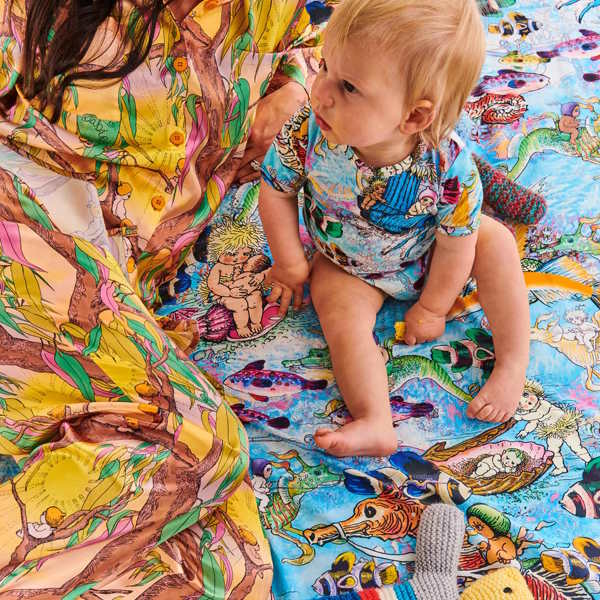 Kip and Co x May Gibbs | Fitted Sheet Waterworld Kids at Milk Tooth Australia