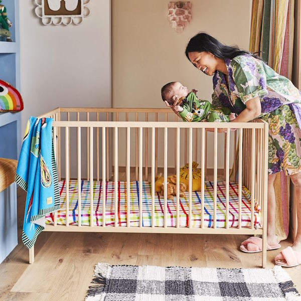Kip and Co | Picnic Check Fitted Cot/Bassinet Sheet at Milk Tooth
