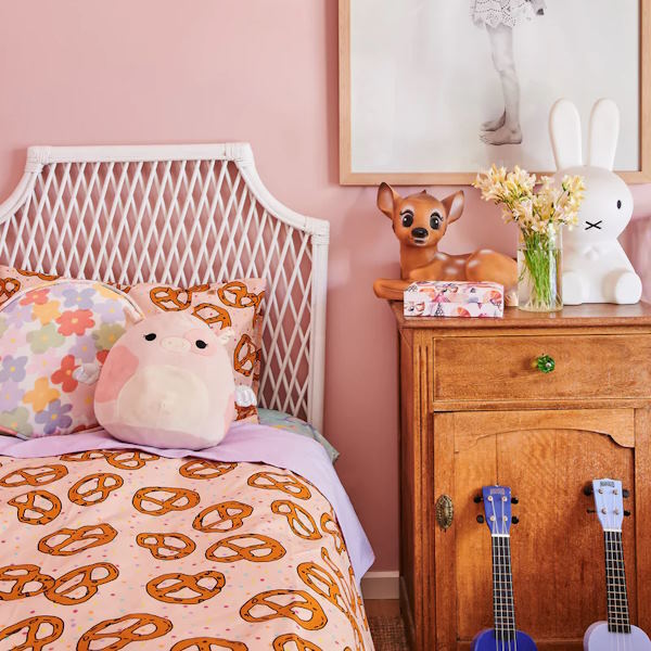 Kip and Co | Pretzels Pink Pillowcase at Milk Tooth