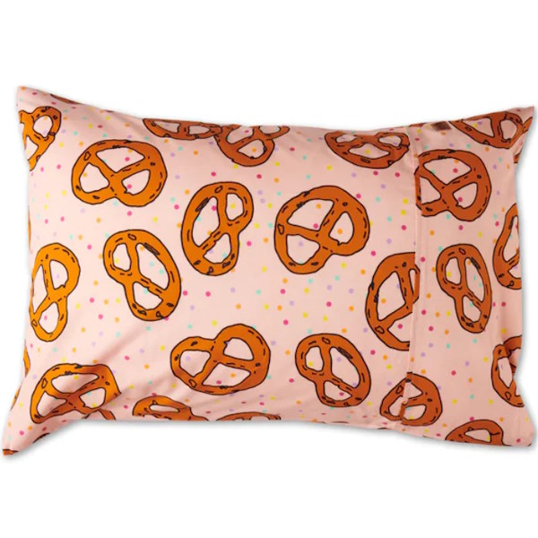Kip and Co | Pretzels Pink Pillowcase at Milk Tooth