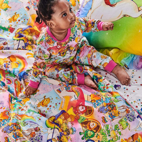 Kip and Co x Rainbow Brite | Star Shower Fitted Sheet at Milk Tooth