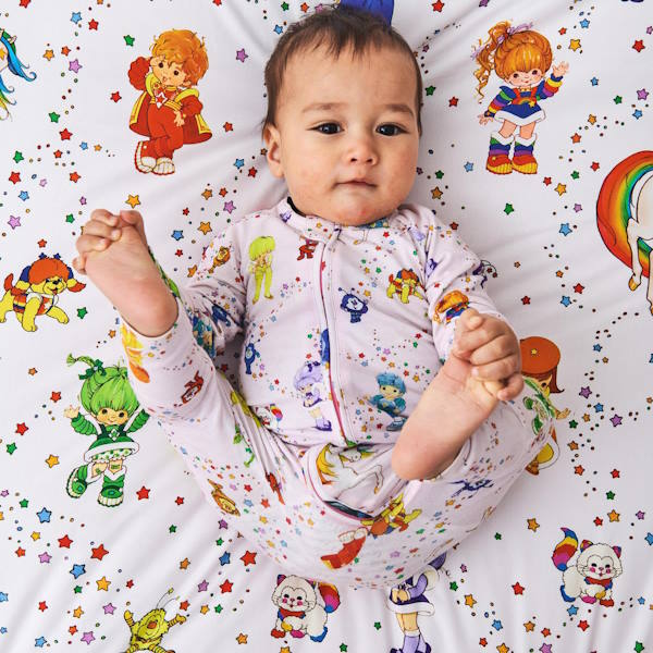 Kip and Co x Rainbow Brite | Star Shower Fitted Sheet at Milk Tooth