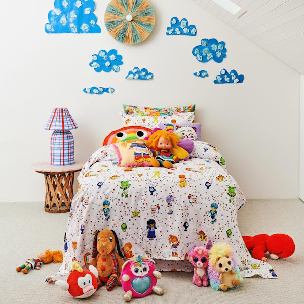 Kip and Co x Rainbow Brite | Star Shower Organic Cotton Quilt Cover at Milk Tooth