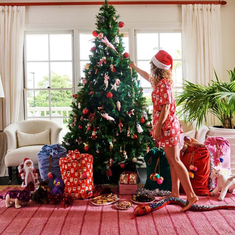 Kip and Co | Velvet Santa Sack | Jade Green at Milk Tooth Australia