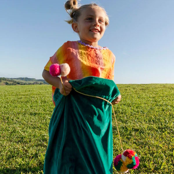 Kip and Co | Velvet Santa Sack | Jade Green at Milk Tooth