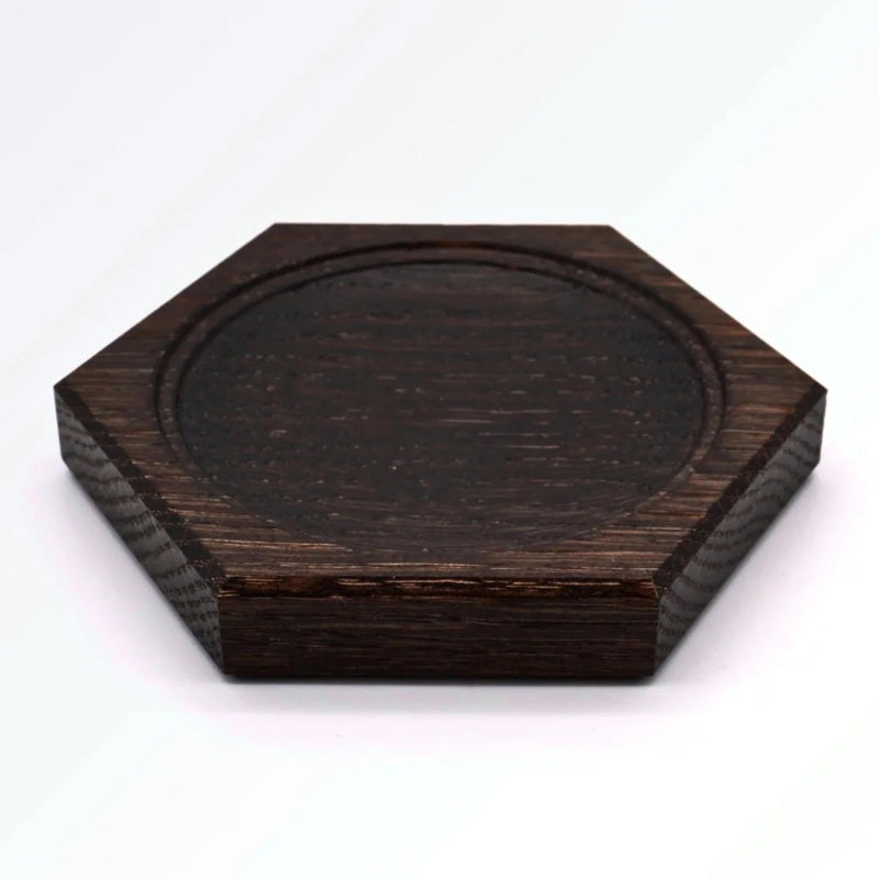 Mader Wooden Plate for Spinning Tops Hexagonal 11cm Oak Natural at Milk Tooth Australia