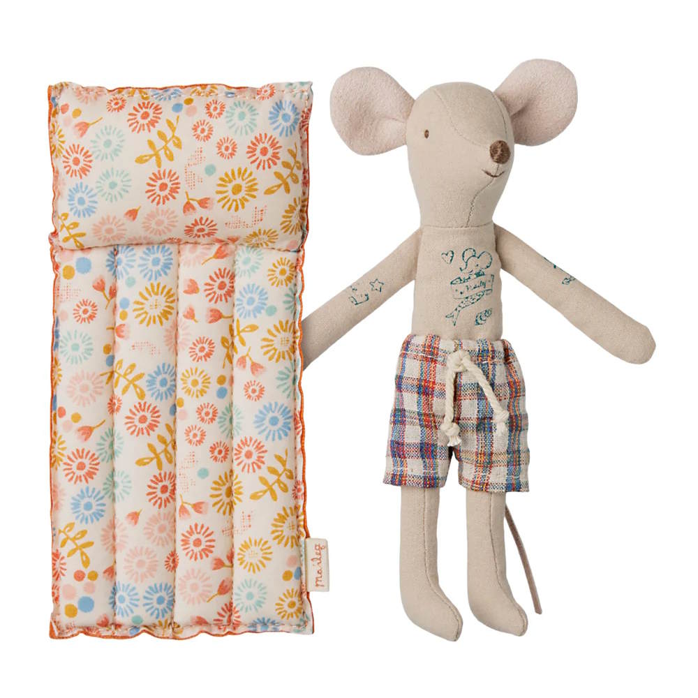 Maileg | Beach Mouse Dad with Air Mattress Flowers