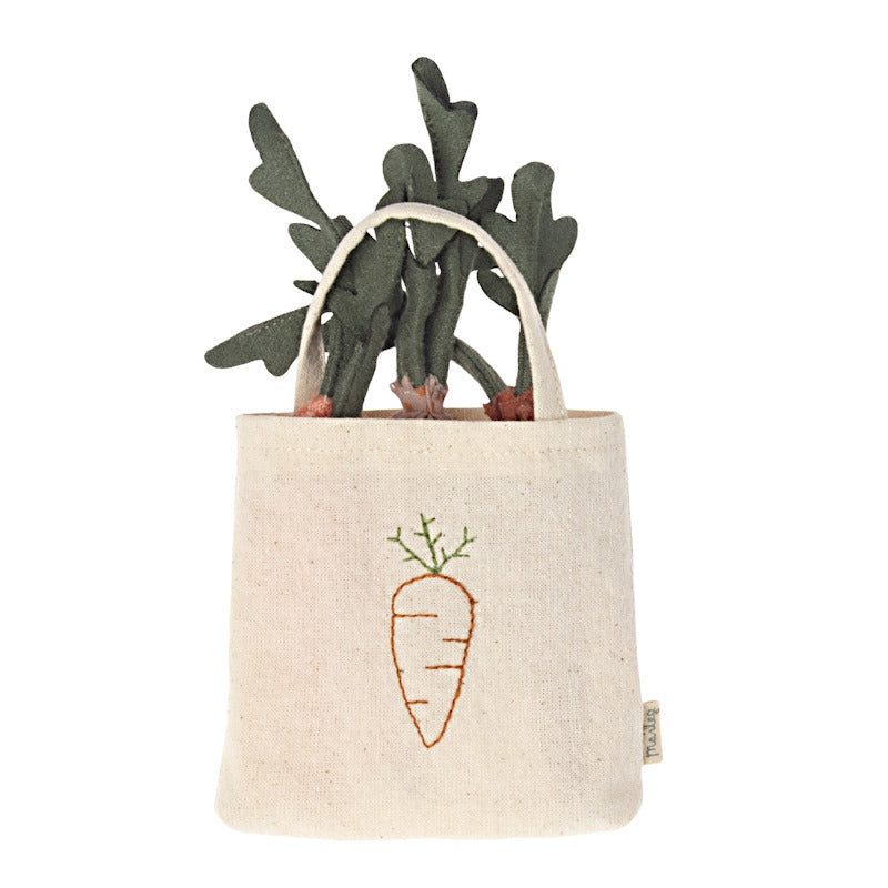 Maileg | Carrots in Shopping Bag at Milk Tooth Australia