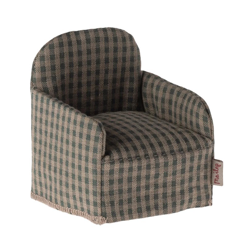 Maileg | Chair Mouse Green Check