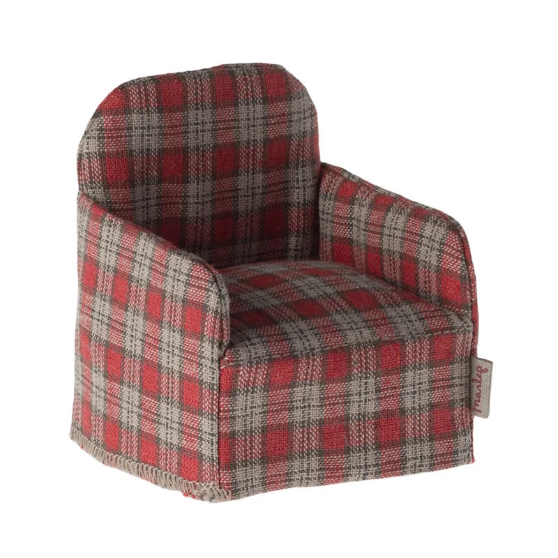 Maileg | Chair Mouse Red Check