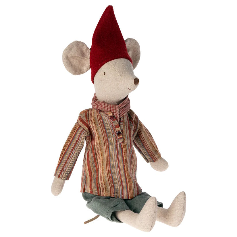 Maileg | Christmas Mouse Medium Boy 37cm at Milk Tooth