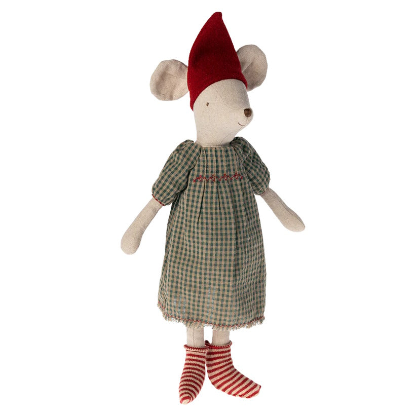 Maileg | Christmas Mouse Medium Girl 37cm at Milk Tooth